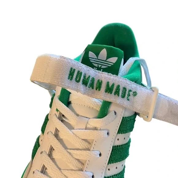 Adidas x Human Made Forum Boost Green Suede & White Low Top Sneakers - New - 10 - Picture 9 of 16